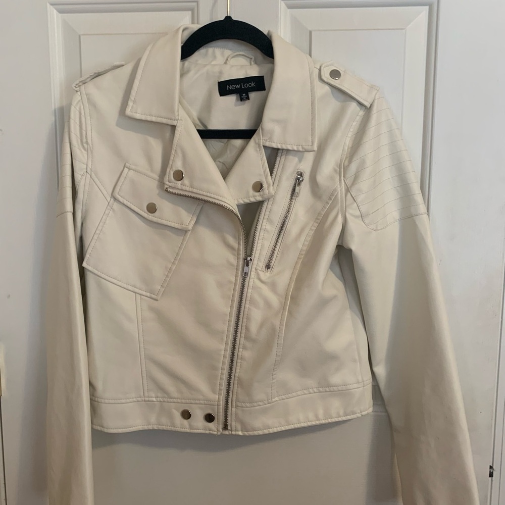 New Look Cream Faux Leather Jacket